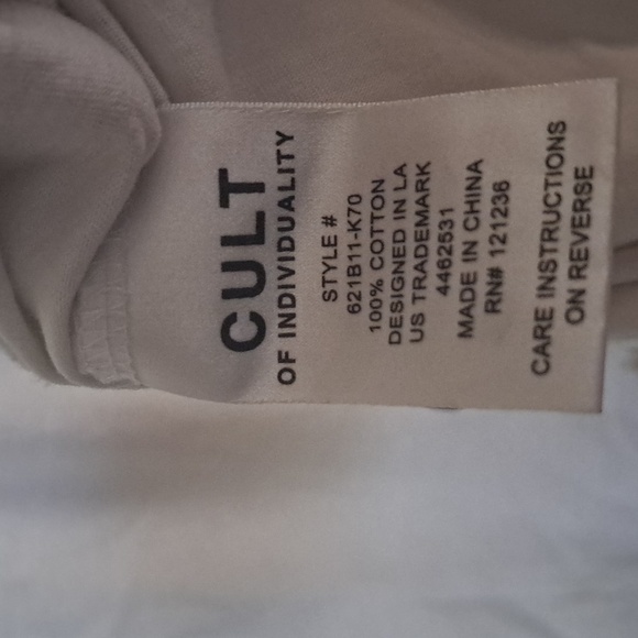 Cult of Individuality White Graphic Tee with Skull & Wings Accent - Picture 4 of 5